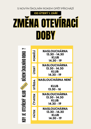 změna otevírací doby